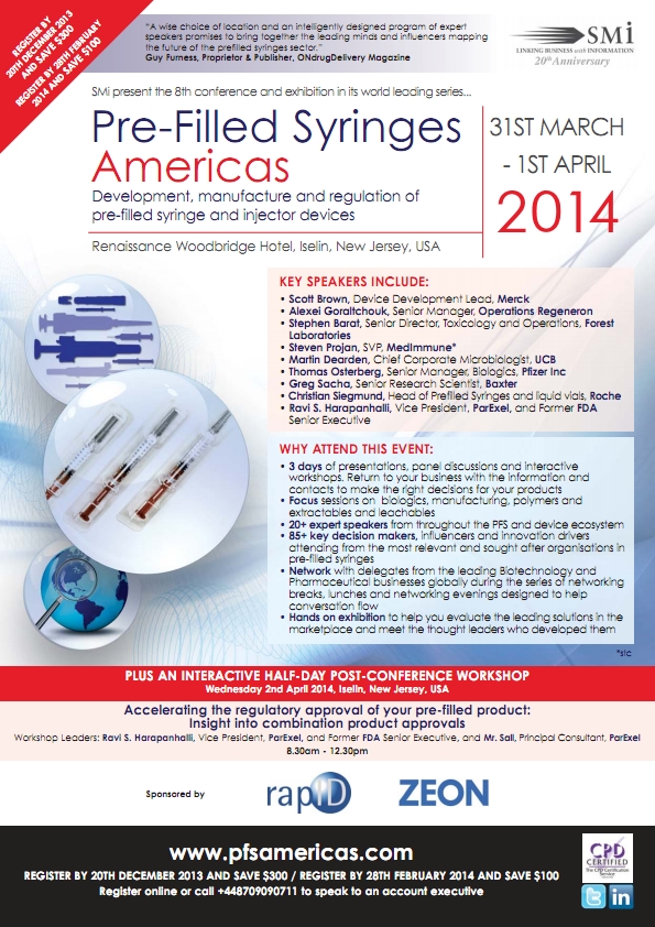 Pre-Filled Syringes Americas, Iselin, New Jersey, March 2014
