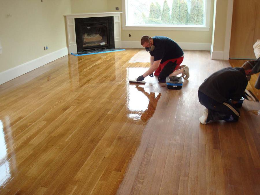 finishing the wood floors