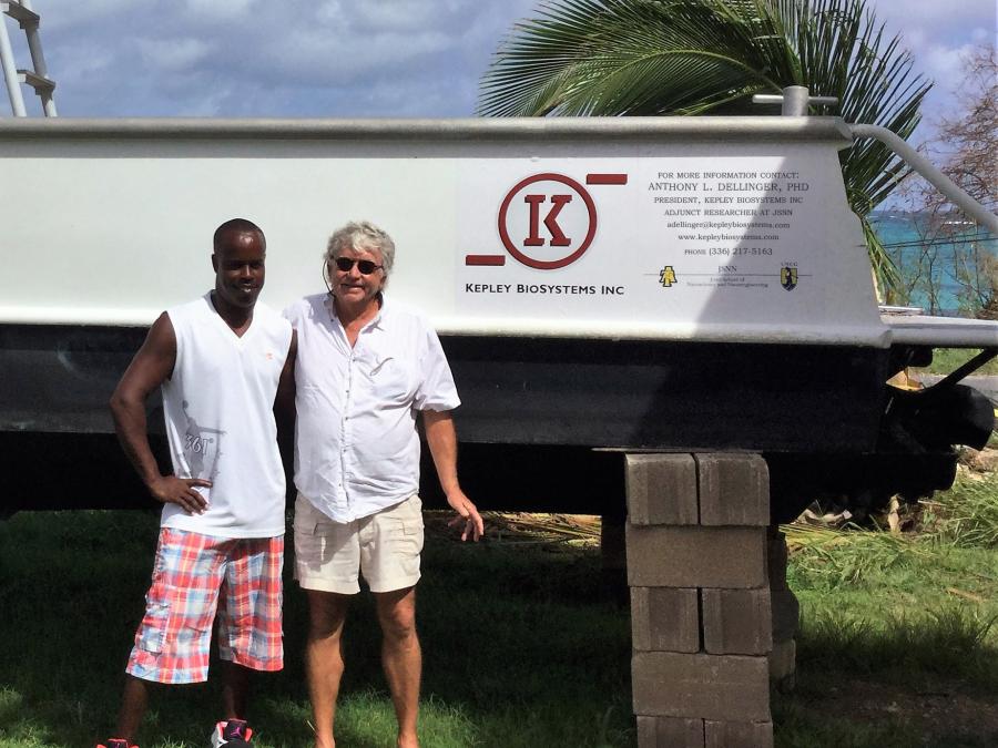 KBI Cheif Invetor, Terry Brady, and renowned Anguillian fisherman, Patrick Webster