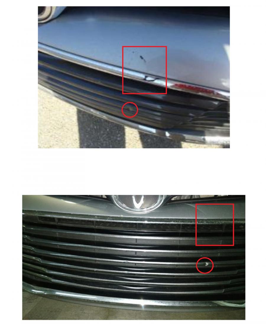 'Believe It or Not!' but according to Enterprise National Car Rental the two photos reveal the same damage! The 'angle' of the camera conceals...'Believe It' so says Enterpirse. So says the rest of the world: 'NOT!'