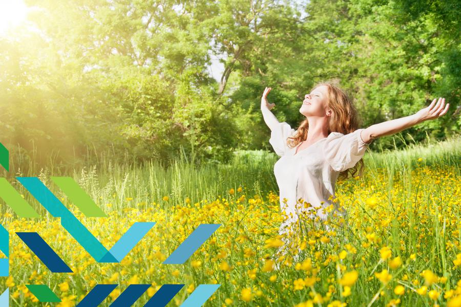 Image of woman displaying a feeling of health and wellness