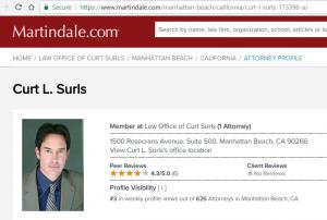 Attorney profile of Curt Surls on Martindale