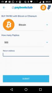 You can buy PAYBO with Bitcoin or Ether.