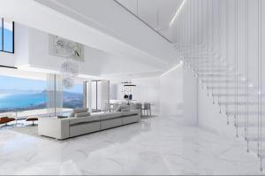 Modern living room with stunning views over the Mediterranean Sea from Altea Hills Costa Blanca