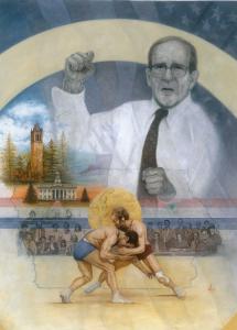 Painting of Legendary Olympic Wrestler Dan Gable by Artist Mike Kupka